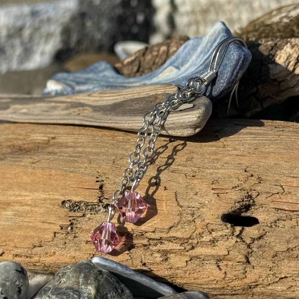 Beautiful pink handmade earrings